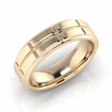 Flat Double Row Men's Brick Ring