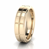 Flat Double Row Men's Brick Ring