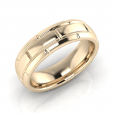 Half Round Triple Row Men's Brick Ring