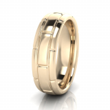 Half Round Triple Row Men's Brick Ring