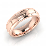 Half Round Triple Row Men's Brick Ring