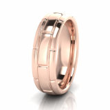 Half Round Triple Row Men's Brick Ring