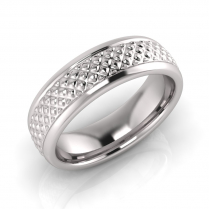 Half Round Lattice Engraved Men's Ring