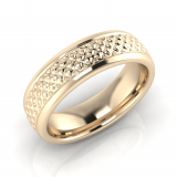 Half Round Lattice Engraved Men's Ring