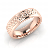 Half Round Lattice Engraved Men's Ring