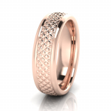 Half Round Lattice Engraved Men's Ring