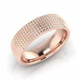 Half Round Square Grid Men's Ring