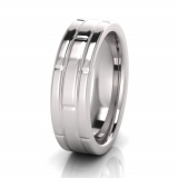 Flat Triple Row Men's Brick Ring