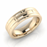 Flat Triple Row Men's Brick Ring