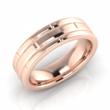 Flat Triple Row Men's Brick Ring