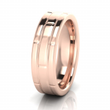 Flat Triple Row Men's Brick Ring