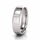 Flat Men's Sleeve Single Row Brick Ring