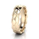 Half Round Double Row Pangolin Men's Ring
