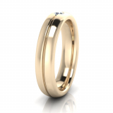 Half Round Single Diamond Narrow Men's Ring