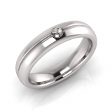 Half Round Single Diamond Narrow Men's Ring