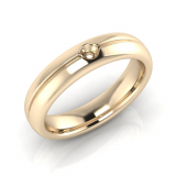 Half Round Single Diamond Narrow Men's Ring