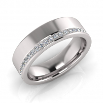 Flat Full Circle Micro Pave Men's Ring