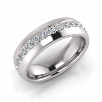 Half Round Full Circle Pave Men's Ring