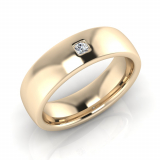 Half Round Single Stone Insert Men's Ring