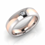 Half Round Single Stone Insert Men's Ring