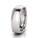 Half Round Square Shaped Three Stone Insert Men's Ring
