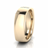 Half Round Square Shaped Three Stone Insert Men's Ring