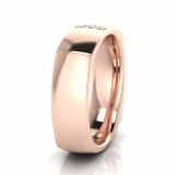 Half Round Square Shaped Three Stone Insert Men's Ring