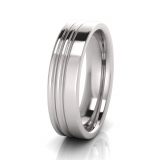 Flat Two Grooves Men&rsquo;s Ring