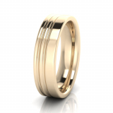 Flat Two Grooves Men&rsquo;s Ring