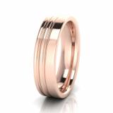 Flat Two Grooves Men&rsquo;s Ring