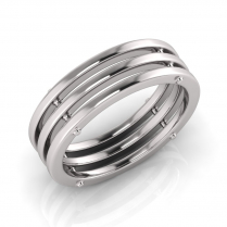 Flat Triple Row Men&rsquo;s Ring 