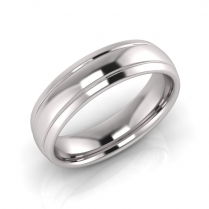 Half Round Double Line Engraved Men&rsquo;s Ring