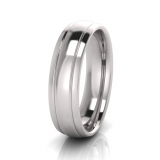 Half Round Double Line Engraved Men&rsquo;s Ring
