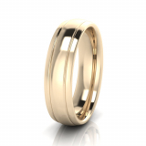 Half Round Double Line Engraved Men&rsquo;s Ring
