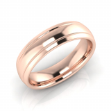 Half Round Double Line Engraved Men&rsquo;s Ring
