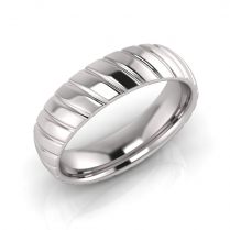Half Round Grooved Men&rsquo;s Ring