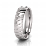 Half Round Grooved Men&rsquo;s Ring