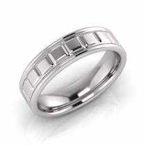 Flat Multi Line Engraved Men&rsquo;s Ring