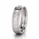Flat Multi Line Engraved Men&rsquo;s Ring