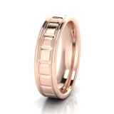 Flat Multi Line Engraved Men&rsquo;s Ring
