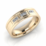 Flat Multi Line Engraved With Stones Men&rsquo;s Ring
