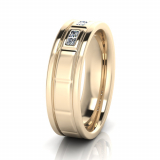 Flat Multi Line Engraved With Stones Men&rsquo;s Ring