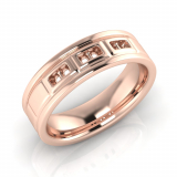 Flat Multi Line Engraved With Stones Men&rsquo;s Ring