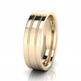 Flat Triple Row With Stone Men&rsquo;s Ring