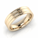 Flat Triple Row With Stone Men&rsquo;s Ring