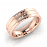 Flat Triple Row With Stone Men&rsquo;s Ring