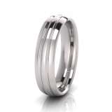 Half Round Triple Row With Stone Men&rsquo;s Ring