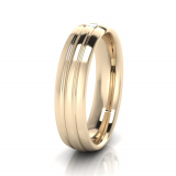 Half Round Triple Row With Stone Men&rsquo;s Ring