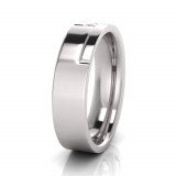 Flat Two Tone Men&rsquo;s Insert Ring With Stone