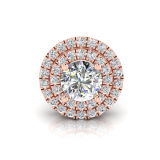 Double Scallop Set Round Halo Pendant